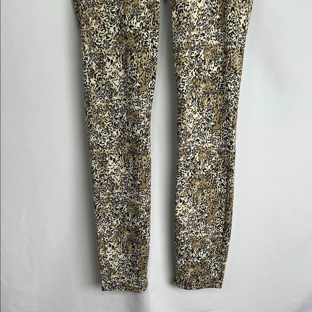 Hue Leopard Print Skinny Pants Leggings Size P/S (Small) Stretch - Picture 5 of 11